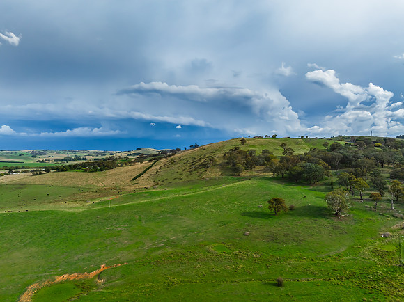 Afternoon storms rolling in across the countryside