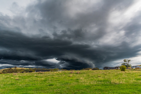 Afternoon storms rolling in across the countryside