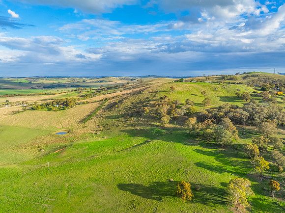 Late Afternoon Views with Clouds over the Rural Land