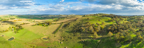 Late Afternoon Views with Clouds over the Rural Land
