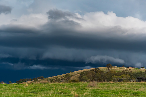 Afternoon storms rolling in across the countryside
