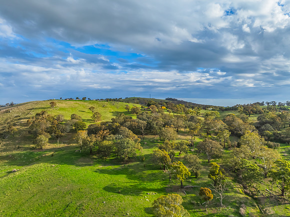 Late Afternoon Views with Clouds over the Rural Land