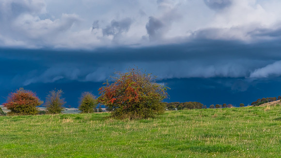 Afternoon storms rolling in across the countryside