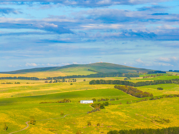 Late Afternoon Views with Clouds over the Rural Land