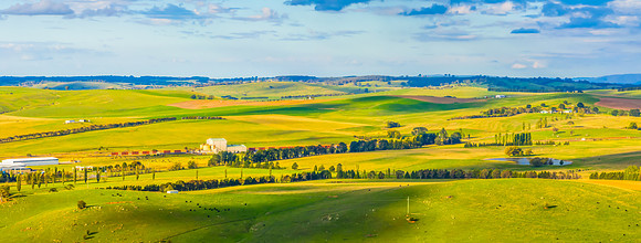 Late Afternoon Views with Clouds over the Rural Land