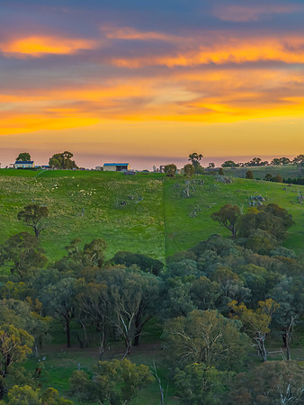 Soft Evening Light and High Cloud Over the Country Landscape