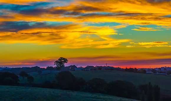 Soft Evening Light and High Cloud Over the Country Landscape