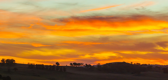 Sunset Sky Panorama over the Countryside