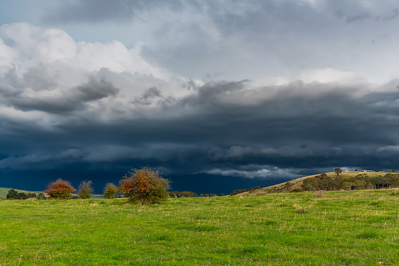 Afternoon storms rolling in across the countryside