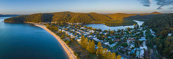 Early morning light over the seaside village of Patonga