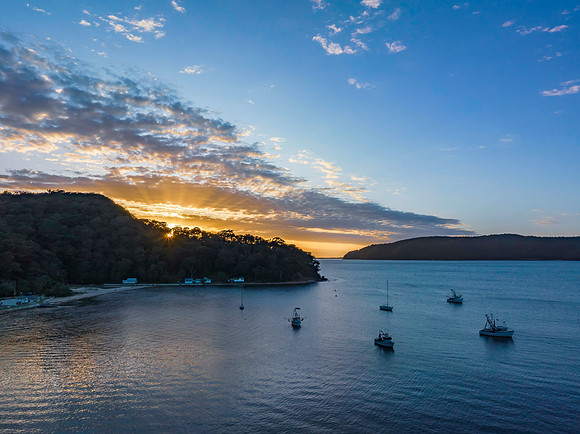 Sunrise views over the seaside village of Patonga