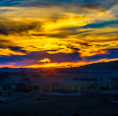 Aerial sunset views over Blayney