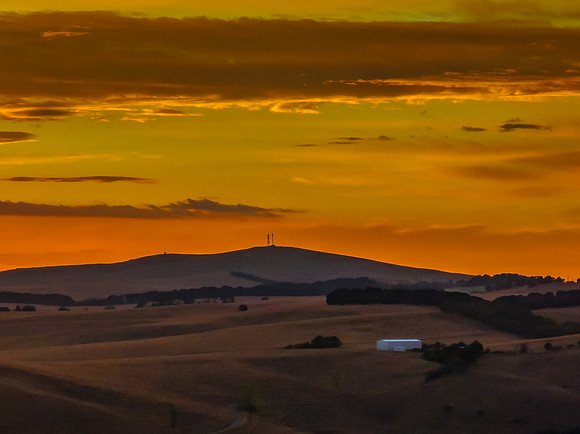Sunrise light over the countryside