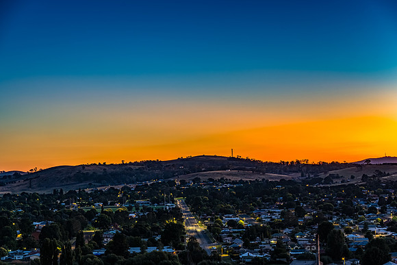 After Sunset, Nightfall falls over the town