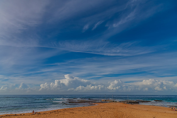 Morning Sky and Ocean Waves at Mona Vale Beach