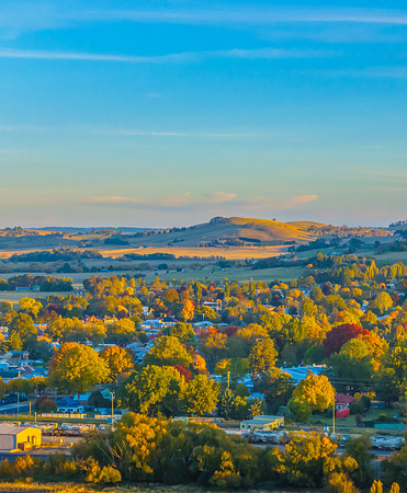 Aerial sunset views over Blayney