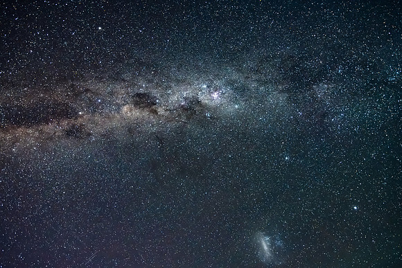 Stargazing at the Winter night sky and milky way