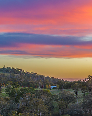 Soft Evening Light and High Cloud Over the Country Landscape
