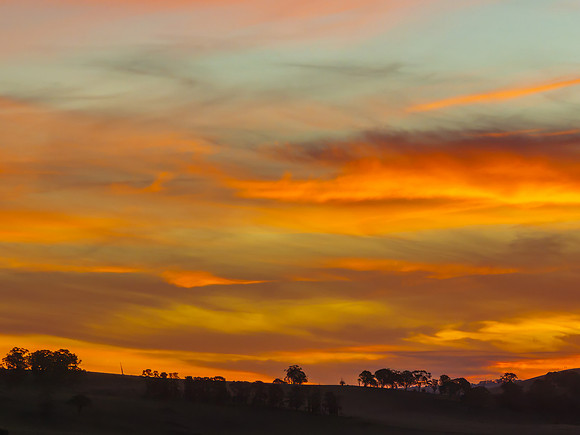 Aerial sunset views over Blayney