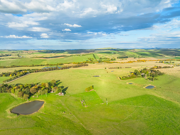 Late Afternoon Views with Clouds over the Rural Land