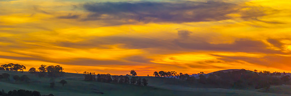 Aerial sunset views over Blayney