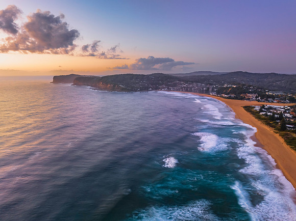 Dawn at the seaside and rock platform