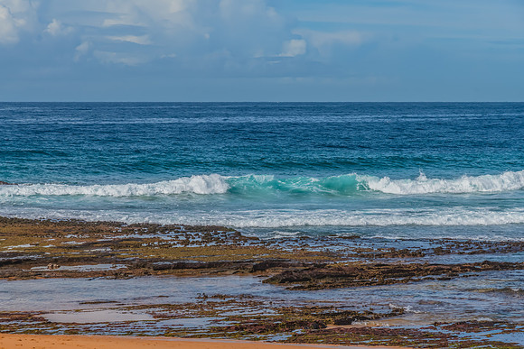 Morning Sky and Ocean Waves at Mona Vale Beach