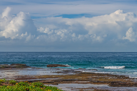 Morning Sky and Ocean Waves at Mona Vale Beach