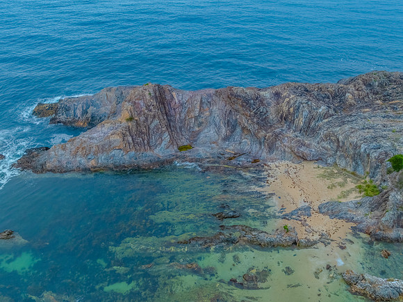 Top down sunrise over Guerilla Bay