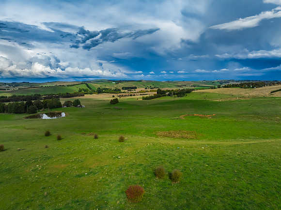 Afternoon storms rolling in across the countryside