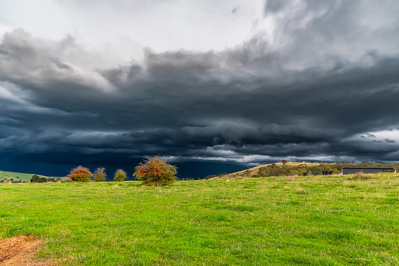 Afternoon storms rolling in across the countryside
