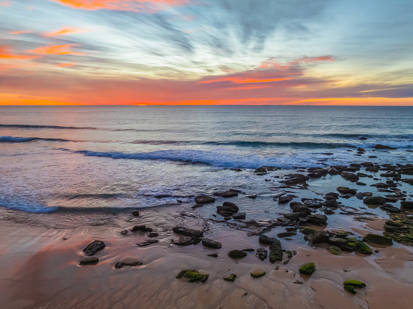 Colourful High Cloud Sunrise at the Seaside