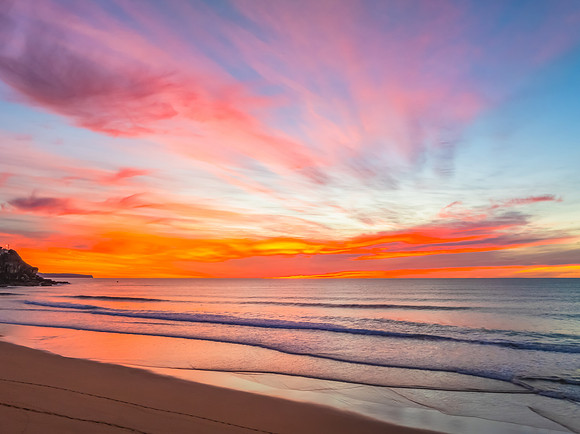 Colourful High Cloud Sunrise at the Seaside