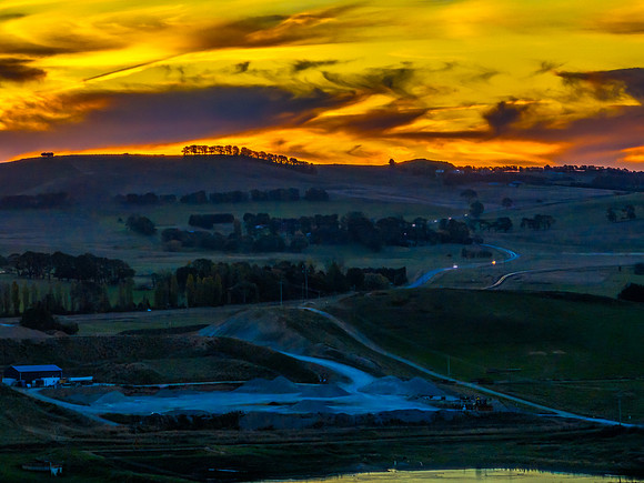 Aerial sunset views over Blayney