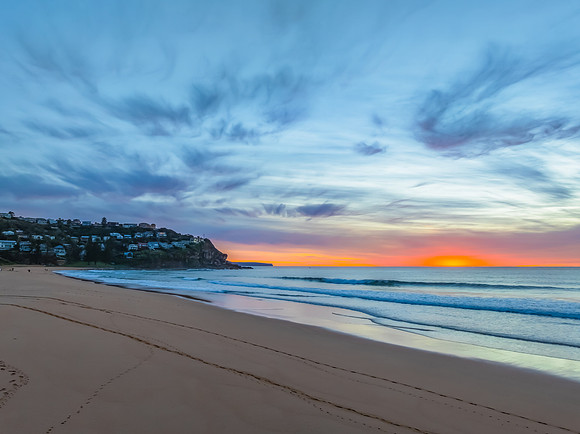 Colourful High Cloud Sunrise at the Seaside