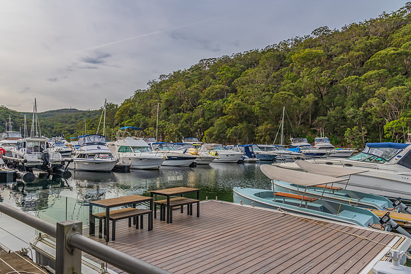 Cloudy day at Akuna Bay Marina