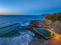 Aerial Sunrise Over the Sea