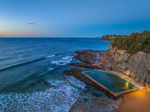 Aerial Sunrise Over the Sea