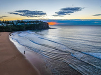 Aerial Sunrise Over the Sea