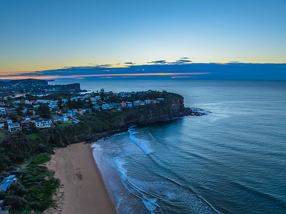 Aerial Sunrise Over the Sea