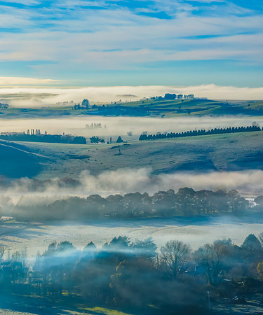 Fog and Frost Over the Countryside - A Winter Landscape