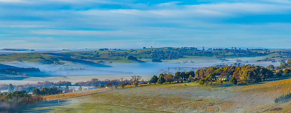 Fog and Frost Over the Countryside - A Winter Landscape