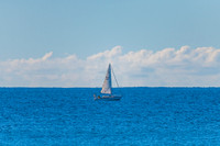 Calm Morning Sea Views and Boat at Palm Beach