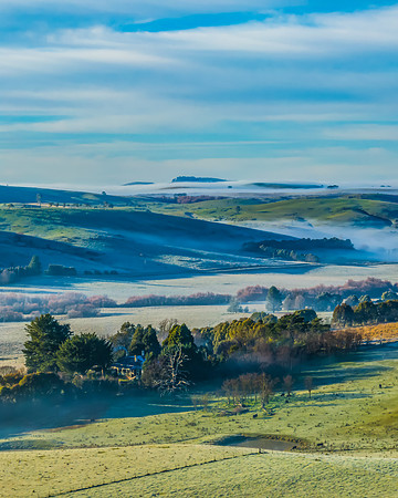 Fog and Frost Over the Countryside - A Winter Landscape