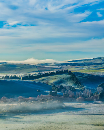 Fog and Frost Over the Countryside - A Winter Landscape
