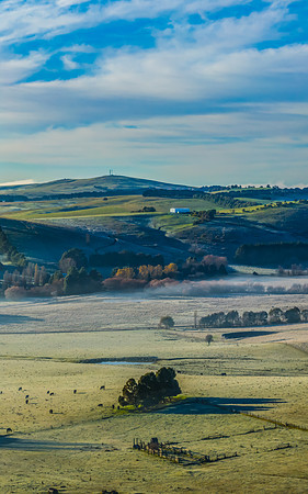 Fog and Frost Over the Countryside - A Winter Landscape