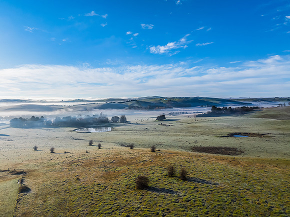 Fog and Frost Over the Countryside - A Winter Landscape