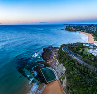 Aerial Sunrise Over the Sea