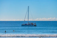 Calm Morning Sea Views and Boat at Palm Beach