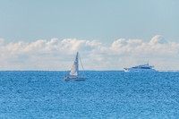 Calm Morning Sea Views and Boat at Palm Beach